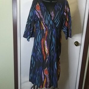 Vintage Boho Dress with peacock feather designs